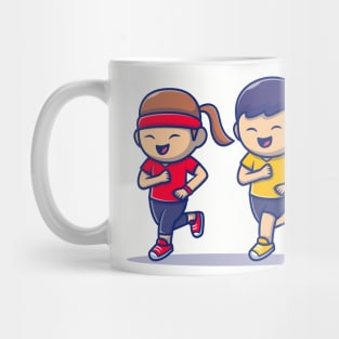 Cute People Jogging Mug